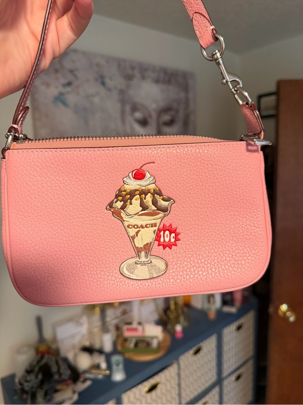 Coach Pink pebbled Leather Nolita limited edition with ice cream Sundae